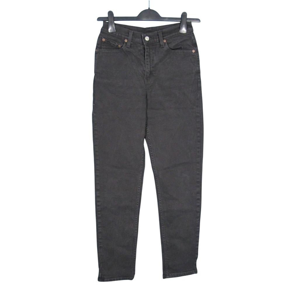 LEVI'S 512 Black SLIM FIT High-Waisted TAPERED LEG Denim Jeans Sz 4/Short